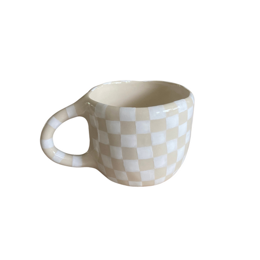 White Check Mugs